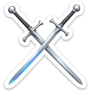 Silver knight sword — clean blade, cross guard sticker