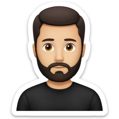 bearded man in black collarless shirt  sticker