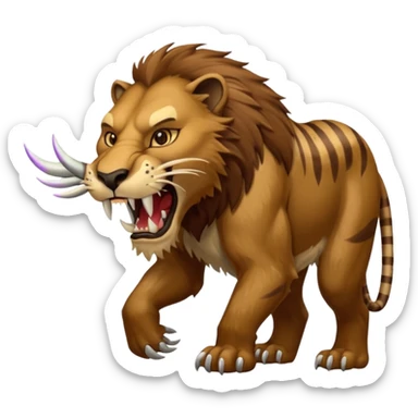 saber-toothed Smilodon, with long teeth sticker