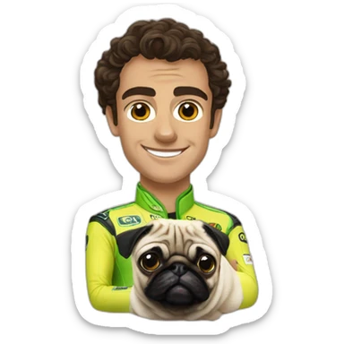 Lando norris with pug sticker