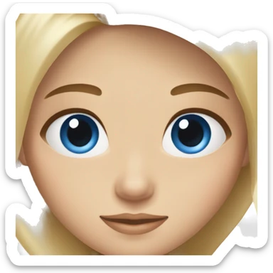 blonde girl blue eyes and brunete girl brown eyes sticker