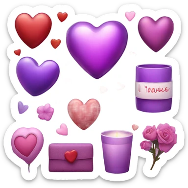 Happy Saint valentine day aesthetic purple  sticker