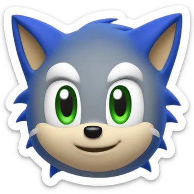 Face of Sonic The Hedgehog from SEGA, Blue Fur with a green eyes, sticker