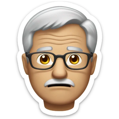 man from Disney up grey hair glasses grumpy face sticker