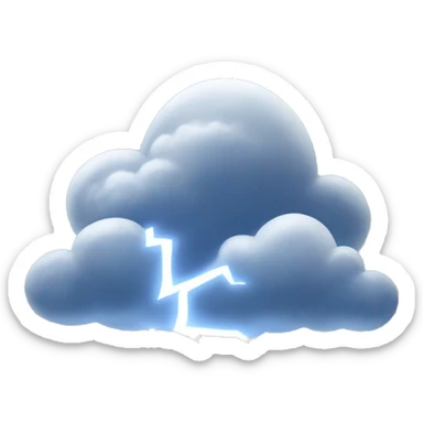 cloudy sky with Tesla lightning  sticker