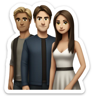 Damon , Elena and Stefan  sticker