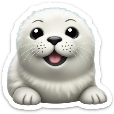 Cute fluffy seal sticker