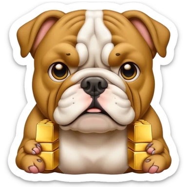 Bulldog with gold bars sticker