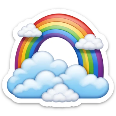 A bright rainbow arching over drifting clouds.






















































 sticker