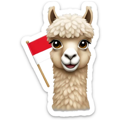alpaca with peru flag sticker