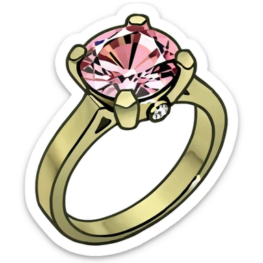 Pink & gold engagement ring sticker