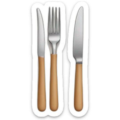 Fork and Knife with Plat sticker