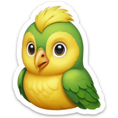 A love bird with color green and his head yellow  sticker