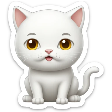 white cat pooping sticker
