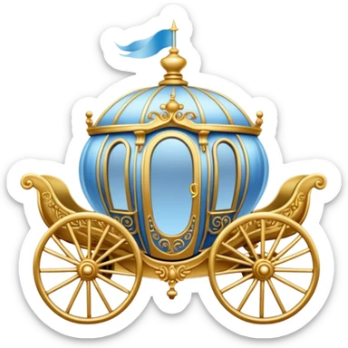 Cinderella round carriage sticker