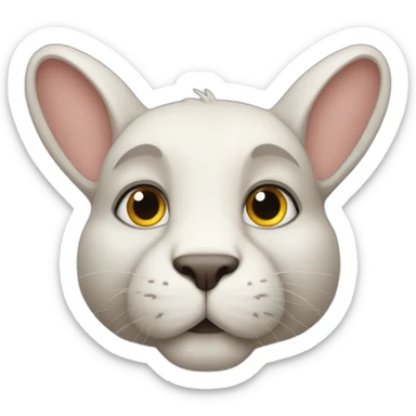Lapin tête de lion sticker
