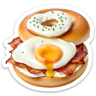 Bagel with poached egg and bacon  sticker