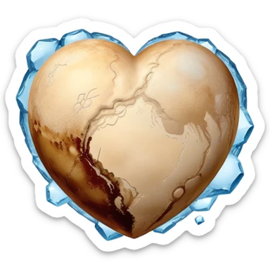 heart shape planet pluto sticker