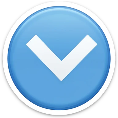 Un circulo de color azul claro que adentro este una palomita de color blanco sticker