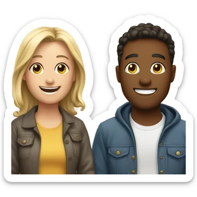 smiling friends indoors together sticker