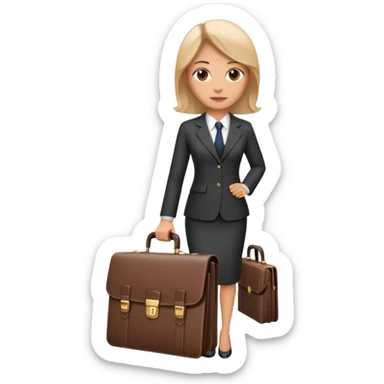 professional businesswoman in suit with briefcase sticker
