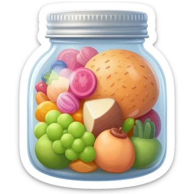 cute jar with food inside sticker