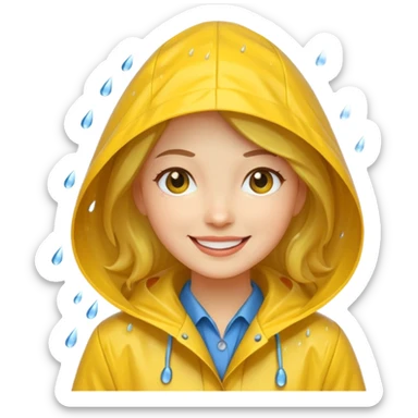 woman caught in the rain sticker