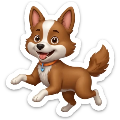 crazy dog running around everywhere sticker