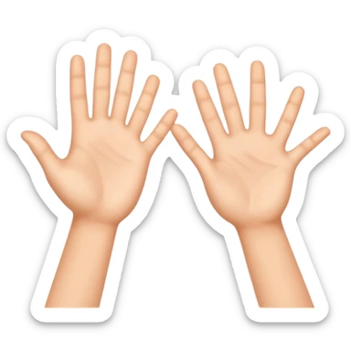 Two hands giving jazz-hands motion, maybe with little sparkles. sticker