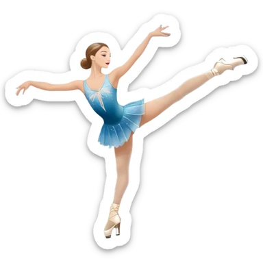 An icon featuring a graceful figure skater performing a flawless routine on an ice rink. The background shows a grand arena, Madison Square Garden, filled with spectators. Snowflakes and spotlights add to the elegance and beauty of the performance. Transparent background. sticker