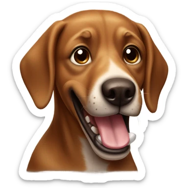 Brown Dog with an overbite sticker