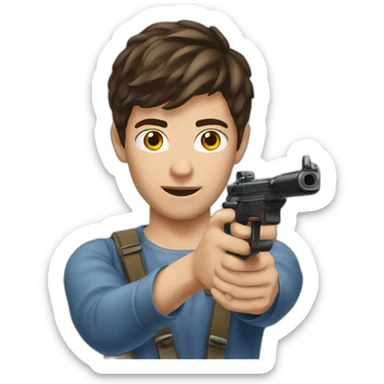 brunette twink helpfully shooting sticker