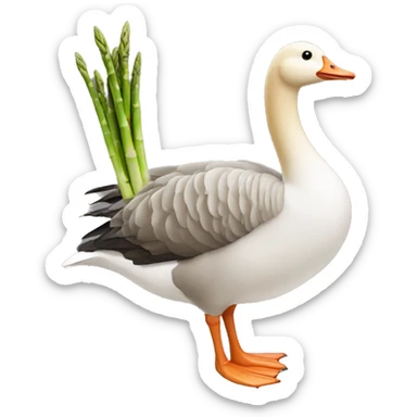 goose with an asparagus neck + head sticker