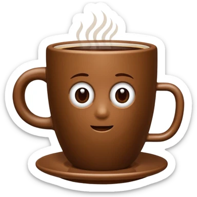 plain Coffee without Saucer, Brown Cup, no saucer. sticker