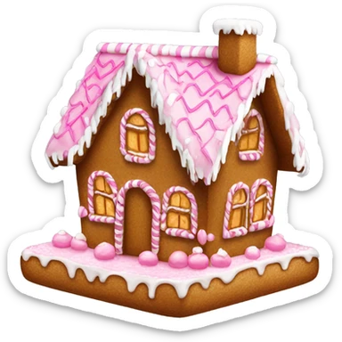 Gingerbread house pink sticker