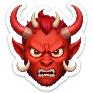 Devil mad face sticker