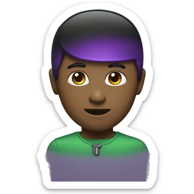 Black green and purple heart sticker