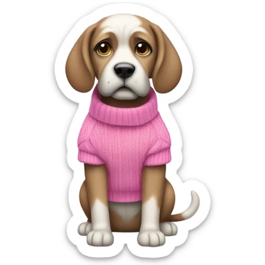 Shnauzer whit a pink sueter  sticker