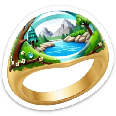 epoxy resin ring with nature motifs crystal sticker