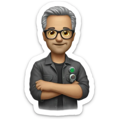 Biologist heavy metal shirt with glasses sticker