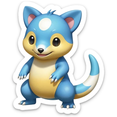 Elemental shimmering lucky charming smiling cute Croagunk-Oshawott-Buizel-Hawlucha-Pokémon-Fakémon-hybrid-creature sticker