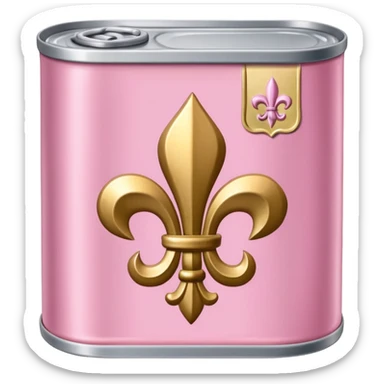 pink can of SPAM with Fleur de lis sticker