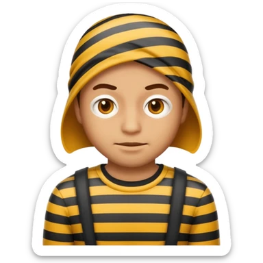 A theif robber emoji,Stripped shirt. sticker