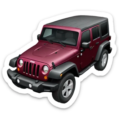 4 door jeep wrangler burgandy facing me sticker