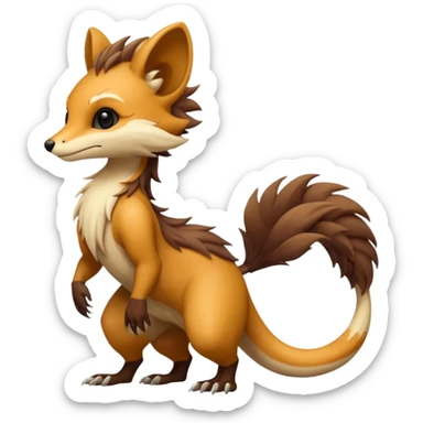 Cool furry anthropomorphic fantasy-Vernid-creature by LiLaiRa with a long tufted tail (full body) sticker