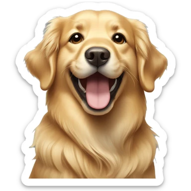 Golden retriever smiling  sticker
