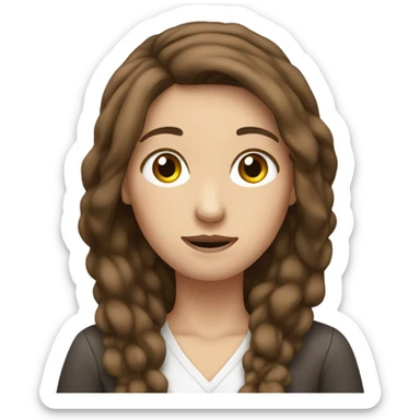 brown hair white skin woman face palm sticker