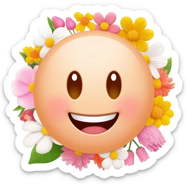 Face in Flowers memoji sticker
