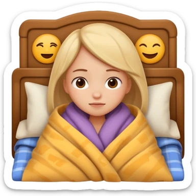 cute girl cosy blanket emoji sleepy in  sticker
