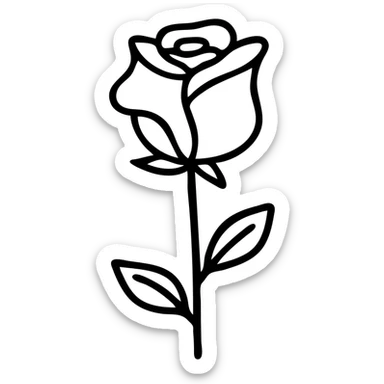Wilted rose flower with drooping petals sticker